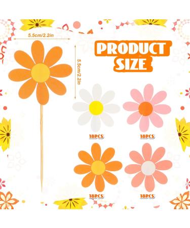 Singhoow 72 Pcs Daisy Cupcake Toppers Daisy Flower Cake Picks Toothpicks Pack Daisy Cake Topper Spring Daisy Party Decorations Chrysanthemum Party Decorations for Birthday Wedding (Multicolor) - Buy Online on GoSupps.com