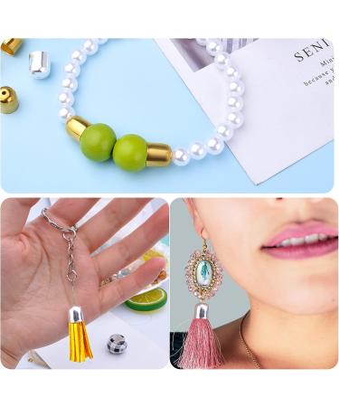 100pcs Metal Cord End Caps for DIY Bracelet and Necklace Making - Golden & Silver - Buy Online on GoSupps.com