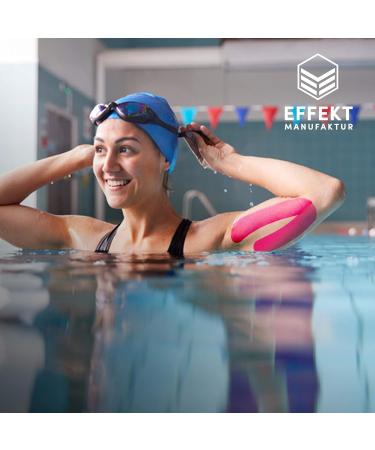 Effekt Waterproof Kinesiology Tape (5m x 5cm) - Pink | Elastic Physio Tape for Muscle Support and Injury Recovery | Medical Grade Sports Strapping Tape - Buy Online on GoSupps.com