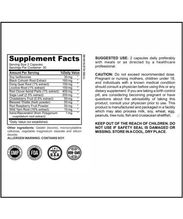 Women's Hormone Balance Support - PMS & Menopause Relief with Black Cohosh Vitex Dong Quai - 30 Servings - Buy Online on GoSupps.com