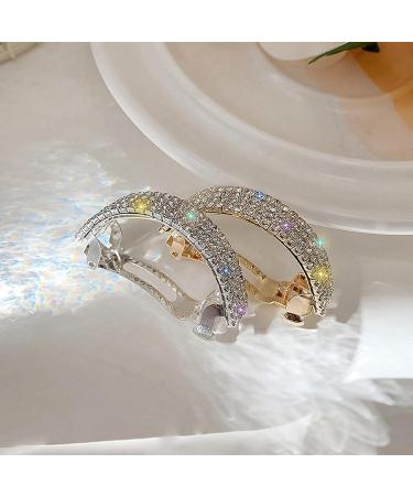 JYTDBCS Crystal Hair Clips Barrettes Slides Grips for women Hair Accessories Crystal Hairpins Everyday Wear Prom Party Ponytail Holder Women Girl Birthday Gift (Silver+Gold) - Buy Online on GoSupps.com