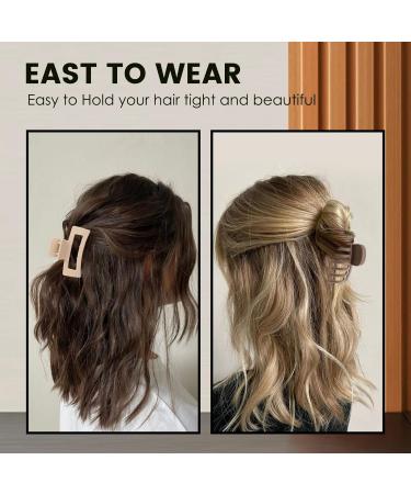Zou.rena Hair Claw Clips for Women & Girls - 8-Piece Set Perfect for Short Thin & Long Thick Hair 3.35-3.5 Inches Strong Hold Neutral Colors - Buy Online on GoSupps.com