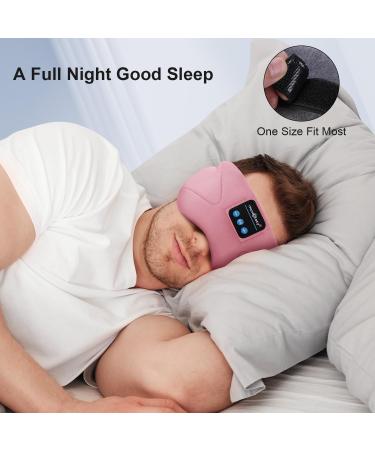 Bluetooth Sleep Headphones Eye Mask - Comfortable Headphones for Side Sleepers/Office/Travel - 14 Hrs Music Playing - Pink - Buy Online on GoSupps.com
