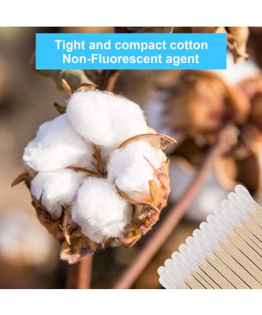 500pcs Double Round Head Cotton Swabs | Natural Hard Wooden Stick | Daily Use Cotton Buds - Buy Online on GoSupps.com