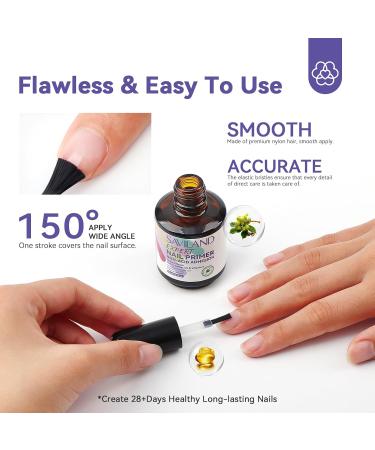 SAVILAND Nail Primer No Lift: 2024 Acid Free Primer Nail Prep Bond with Vitamin E Ingredient Castor Oil for Gel Acrylic Dip Nails Ultra-Strong Adhesion Protein Bond Nail Supplies Home Salon - Buy Online on GoSupps.com