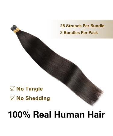 Sunya I Tip Human Hair Extensions Natural Black 16 Inch Remy Straight Stick Tip - 40g 50 Strands - Pre-Bonded Keratin Fusion - Real Human Hair #1B - Buy Online on GoSupps.com