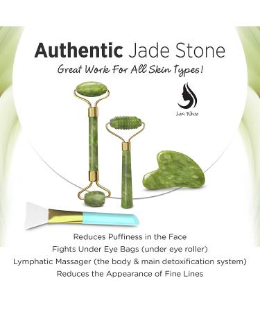 Jade Roller and Gua Sha Set for Face | Facial Tools for Massage and Skincare | Jade Roller & GuaSha Facial Beauty Kit - Buy Online on GoSupps.com