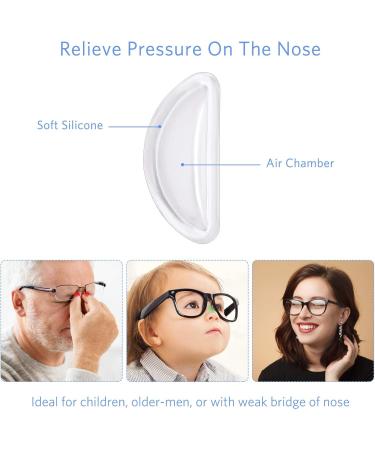 CHUYE Push-in Eyeglass Nose Pads Air Bag Nosepads Adhesive Eyeglass Nose Pads Anti-Slip Nose Pads Comfortable Air Chamber Nose Pads 3.5 mm/ 0.4 inch Thickness(12 Pairs) - Buy Online on GoSupps.com