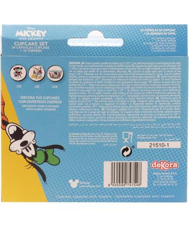 Dekora - Mickey & Friends Cupcake Decoration Kit with Decorative Paper Toppers - 24 Units - Buy Online on GoSupps.com