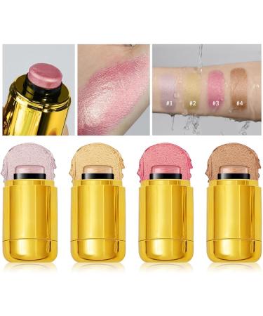 Rotating Highlight Stick Pocket Blush Stick 3-in-1 Buildable Natural Pearlescent Blush Highlighter Contour Beauty Stick for Cheeks Eyes and Lips Non-Greasy Lasts All Day Easy to Use (3# 5.3g) - Buy Online on GoSupps.com