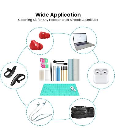 MUIIGOOD Airpods Cleaner Kit - Earbud Cleaning Putty, Pen, Brush, Microfiber Cloth - 221 Pcs for Airpods Pro/1/2/3, Phone, Camera, Hearing Aids - Buy Online on GoSupps.com