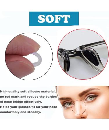 12 Pairs Silicone Nose Pads - Anti-Slip Soft Holder for Glasses & Sunglasses | Black & Transparent | Sports Eyewear Essentials - Buy Online on GoSupps.com