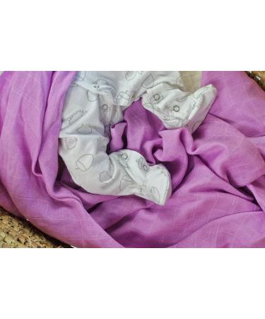 MuslinZ 6pk Baby Muslin Square Burp Cloth Star Mix 100% Cotton 70x70cm - Violet - Buy Online on GoSupps.com