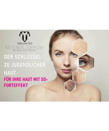 Roxunited Retinol Serum 30 ml - Best Anti-Aging Serum with Vitamin C Vegan Hyaluronic Acid for Wrinkles & Dark Circles - Comparison Winner - Buy Online on GoSupps.com