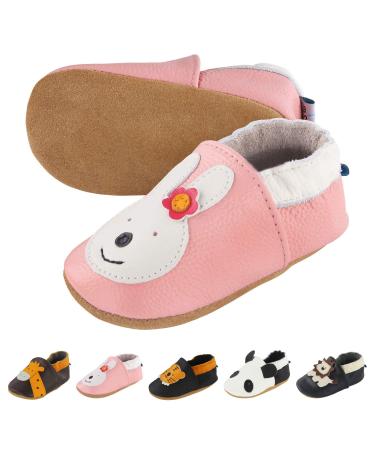 Baby Shoes Soft Leather Baby Shoes Baby Boy Shoes Baby Boys Girls Sneakers First Walking Shoes Non-Slip Rubber Soles Newborn Cartoon Prewalker Sneakers 0-24 Months 0-6 Months Pink Bunny - Buy Online on GoSupps.com