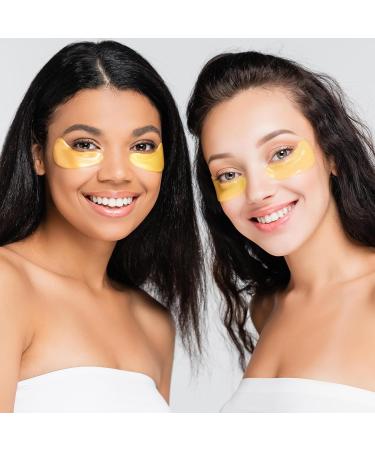 24K Gold Under Eye Patches - Gel Eye Mask for Dark Circles Puffy Eyes Bags & Wrinkles | Hyaluronic Acid & Collagen | Eye Treatment for Men & Women - Buy Online on GoSupps.com