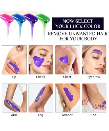 Waxkiss Wax Warmer Kit with 4 Packs Hard Wax Beans (14oz) - Painless Hair Removal for Women and Men - Ideal for Brazilian, Underarm, Bikini, Chest, Legs, Face, and Eyebrows - Black Set - Buy Online on GoSupps.com