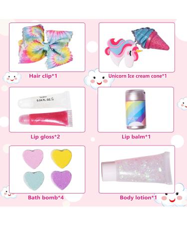 9Pcs Glitter Icecream Shape Lip Gloss Set in Cute Suitcase | Non Toxic & Kids Friendly | Ages 5 - Buy Online on GoSupps.com