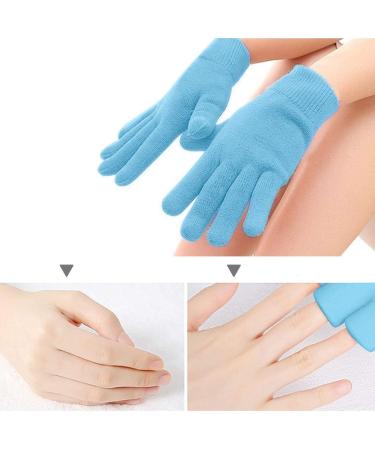 Pinkiou Moisturizing Cotton Gloves for Dry Hands | Eczema Relief and Whitening | Women's Softening and Moisturizing Spa Gel Inner Gloves - Blue - Buy Online on GoSupps.com