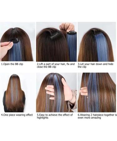 Colorful Hair Extensions Multicolor Party Highlight Straight Hair Clips Girls Synthetic Hair Extensions Colorful Hair Extensions Highlight Wig Clips Hair Extensions Highlight Wigs Women's(Off-white) - Buy Online on GoSupps.com