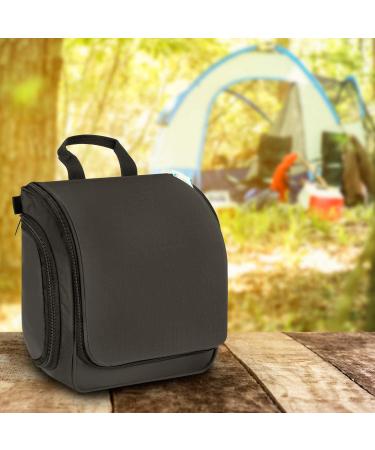 Premium Travel Hanging Toiletry Bag with Expandable Compartments - Jet Black - Buy Online on GoSupps.com