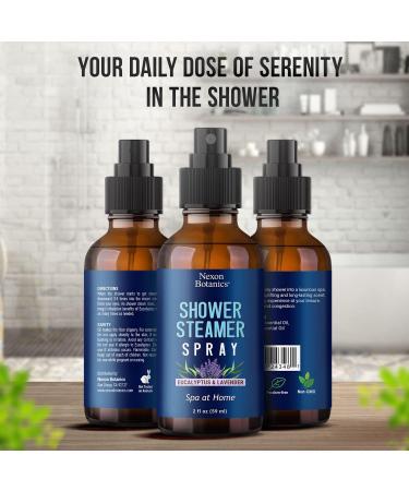 Eucalyptus Lavender Shower Spray 2 fl oz - Aromatherapy Steam Shower Enhancer - Instant Deodorizer for Bathroom - Nexon Botanics - Buy Online on GoSupps.com