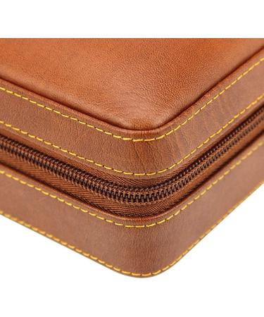 Cigar Humidor Leather Humidor Travel Cigar Case Portable Cigar Humidor Box with Humidifier Cow Leather and Classic Cedar Wood Finish - Buy Online on GoSupps.com