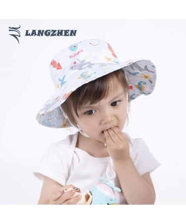 LANGZHEN Beach Sun Protection Hat for Baby Girls - Adjustable Toddler Kids Hat with Wide Brim and Chin Strap - Octopus XL - Buy Online on GoSupps.com