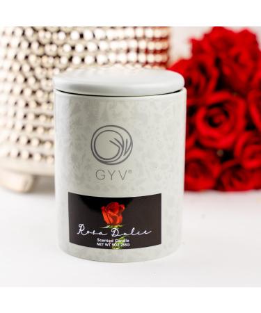 Rosa Dulce Candle - Premium 9oz Coconut Wax Home Scented Candle | Decorative Ceramic Jar | Aromatherapy with Citrus Rose Jasmine & Amber - Buy Online on GoSupps.com