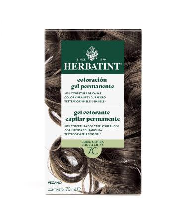 Herbatint Herbatint Permanent Hair Gel 7C Ash Blonde 170 ml Ammonia Free Optimal Coverage of Grey Hair with 8 Organic Extracts for Long Lasting and Soft Colour