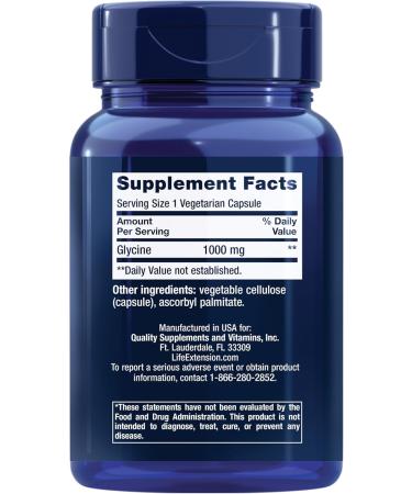 Life Extension N-Acetyl-L-Cysteine (NAC) & Glycine 1000 mg, Promotes Relaxation, Healthy Sleep, Amino Acid, Gluten-Free, Non-GMO, Vegetarian, 100 Capsules - Buy Online on GoSupps.com