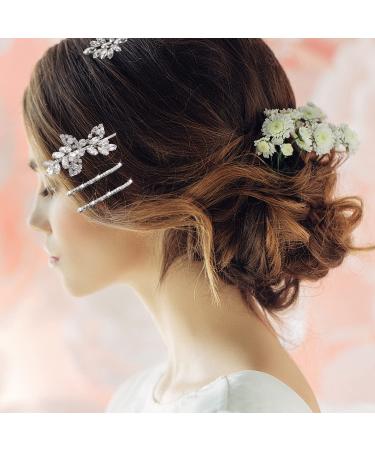 8-Piece Rhinestone Bridal Hair Clips - Crystal Leaf Wedding Pins for Brides & Bridesmaids - Buy Online on GoSupps.com
