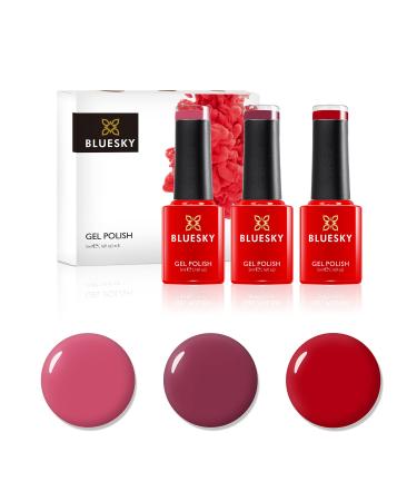 Bluesky Gel Nail Polish Set Reds Pillar Box Red D160 Tropix 80505 Decadence 80525 3 x 5 ml (Requires Curing Under UV or LED Lamp) Reds 5 ml (Pack of 3)
