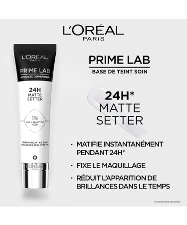 L'Or al Paris - Long-lasting Mattifying Foundation - 24H Makeup Setting - 1% LHA & Salicylic Acid Formula - All Skin Types & Skin Tone - Prime Lab Matte Setter - 30 ml - Buy Online on GoSupps.com