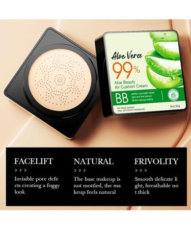 Mushroom Head Air Cushion CC Cream Moisturizing Concealer Cream Long-Lasting Full Coverage Foundation Waterproof BB Cream Tinted Moisturiser with Mushroom Makeup Sponge Liquid Foundation - Buy Online on GoSupps.com