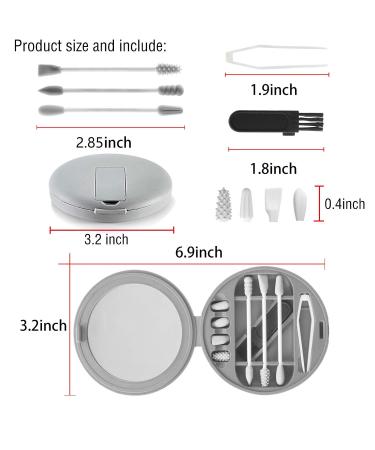 Strogem Reusable Cotton Swabs with Mirror for Makeup & Cleaning | Portable Silicone Q-Tips - Eco-Friendly & Washable (Gray - Buy Online on GoSupps.com