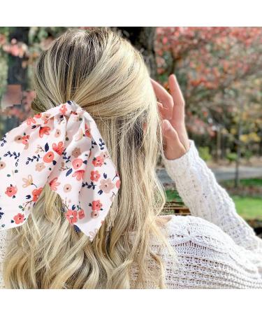 Floral Ribbon Hair Scrunchie Set - 16 Styles Seamless Elastic Hair Ties for Women and Girls - Buy Online on GoSupps.com