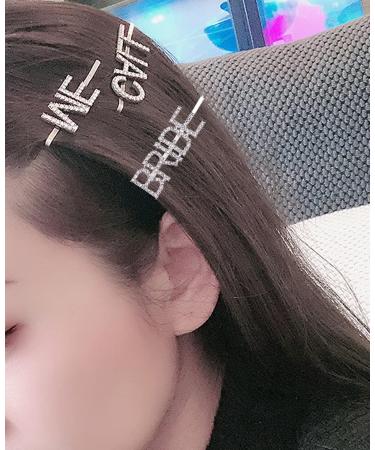 Bride Hair Clips: Penta Angel 2Pcs Gold & Silver Rhinestone Letter Pins - Bridal Shower & Wedding Hair Accessories for Women & Girls - Buy Online on GoSupps.com