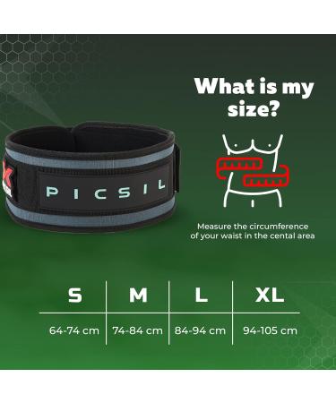 Picsil Lumbar Belt for Weightlifting - Ideal for Squats & Cross Training | Adjustable Patch Space 3 Colors 5 Sizes (S Green) - International Shipping Available - Buy Online on GoSupps.com