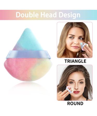 WLLHYF 2Pcs Triangle Powder Puffs Set for Face & Body - Washable Reusable Velour Cotton Puff for Setting Makeup - Multicolor - Buy Online on GoSupps.com