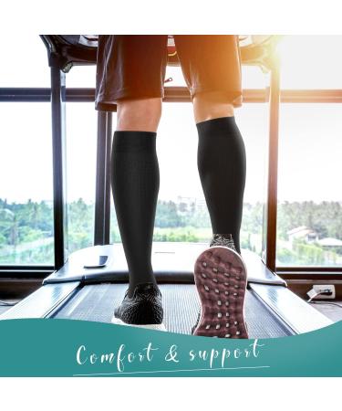 COOLOVER Compression Socks: 3 Pairs for Women and Men - Running, Athletic, Nursing, Travel - Black, Large-X-Large - Buy Online on GoSupps.com
