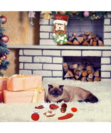 JETEHO Christmas Cat Stocking Toys 10 Pcs Set with Interactive Wand - Catnip, Feather Mice - Holiday Variety Pack for Kitty Kitten - Christmas Hanging Stocking for Pet Cats - Buy Online on GoSupps.com