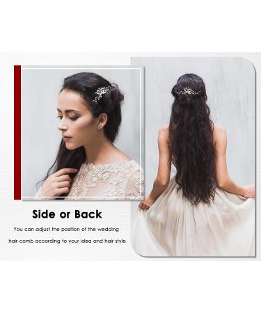 Luckyvestir Pearl Rhinestone Bridal Hair Comb - Silver Wedding Hair Accessory for Brides - Buy Online on GoSupps.com