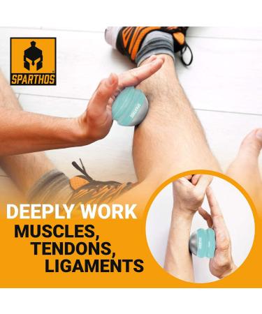 Sparthos Cold Massage Roller Ball 54mm - Cryosphere Massager for Muscle Relief - Ice Massage Cups for Body Cooling - Recoup Message - Mint Electric Blue - Buy Online on GoSupps.com