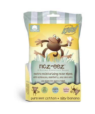 Natural Essentials-Noz-eez-Moisturizing Nose Wipes-for-Kids - Eldeberry & Aloe Banana Fragrance 32-Count (1pk)