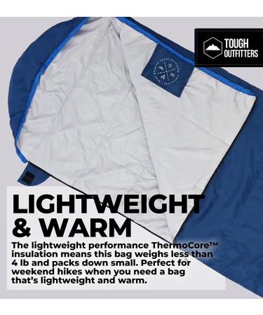 Extra Large All-Season Sleeping Bag for Adults - Waterproof & Compact with Compression Sack - Cold Weather & Summer Camping - 40-60F Temperature Rating - Buy Online on GoSupps.com