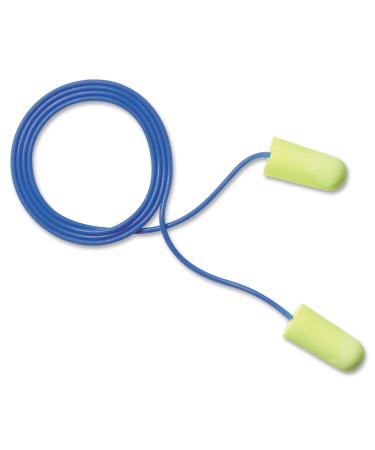 3M 311-1250 E-A-Rsoft Corded Earplugs  Regular Size  Yellow Neons  200 Pairs (Pack of 1)