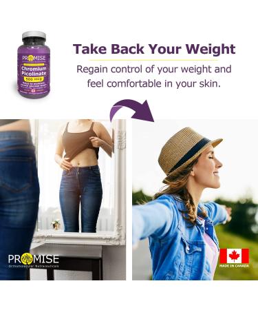 Promise Chromium Picolinate 500mcg 250 Capsules- Healthy Weight and Blood Sugar Support -Supports Fat and Protein Metabolism -Dairy and Gluten-Free- Made In Canada - Buy Online on GoSupps.com