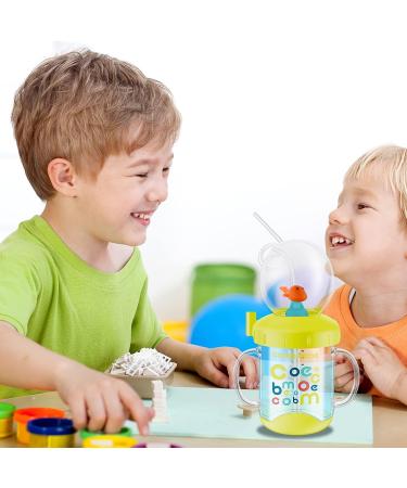 Baby Drinking Cup with Straw | Cute Whale Design | 220ML Portable Water Cup | Creative Colorful Toddler Cup for Kids | Boys Girls | Light Green - Buy Online on GoSupps.com