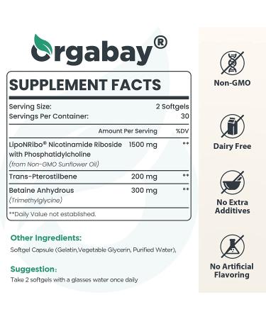 Liposomal Nicotinamide Riboside 2000 MG with TMG and Pterostilbene | NAD+ Booster for Healthy Aging | 120 Count (2 Pack) - Buy Online on GoSupps.com